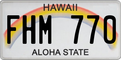 HI license plate FHM770