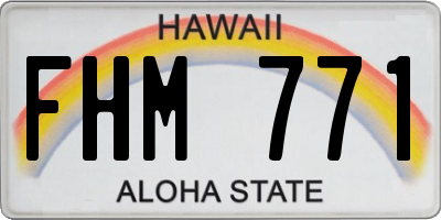HI license plate FHM771