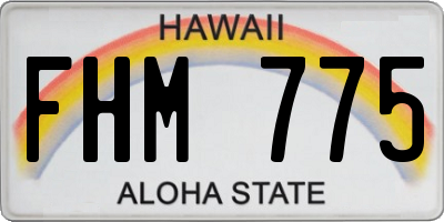 HI license plate FHM775