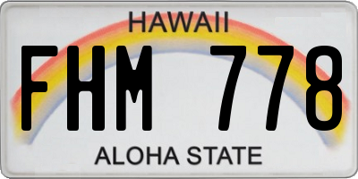 HI license plate FHM778