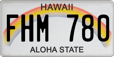 HI license plate FHM780