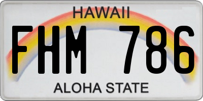 HI license plate FHM786