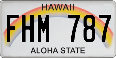 HI license plate FHM787