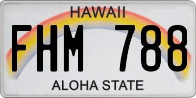 HI license plate FHM788