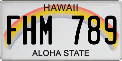 HI license plate FHM789