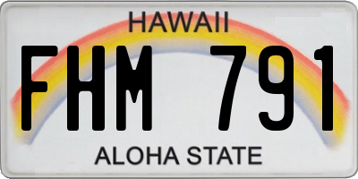 HI license plate FHM791