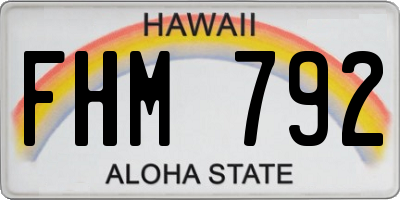 HI license plate FHM792