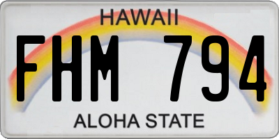 HI license plate FHM794