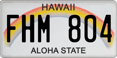 HI license plate FHM804