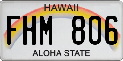 HI license plate FHM806