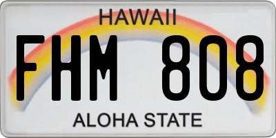 HI license plate FHM808