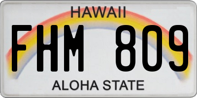 HI license plate FHM809