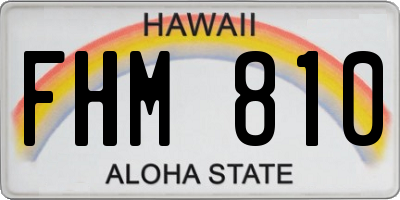 HI license plate FHM810