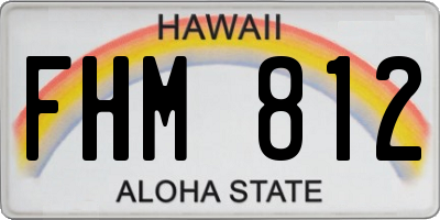 HI license plate FHM812