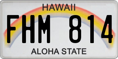 HI license plate FHM814