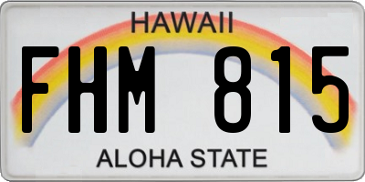 HI license plate FHM815