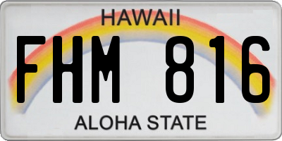 HI license plate FHM816