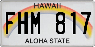 HI license plate FHM817