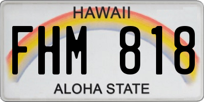 HI license plate FHM818