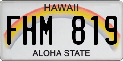 HI license plate FHM819
