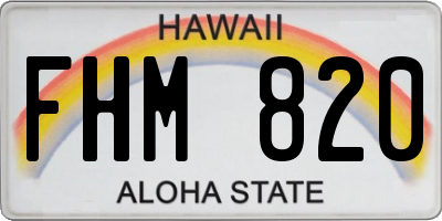 HI license plate FHM820