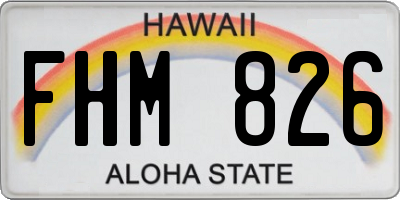 HI license plate FHM826