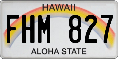 HI license plate FHM827