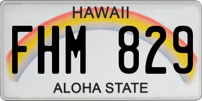 HI license plate FHM829