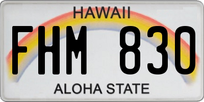 HI license plate FHM830