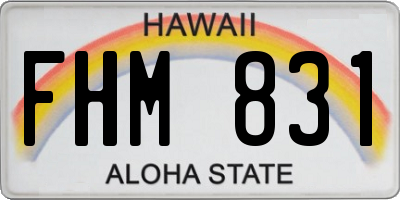 HI license plate FHM831