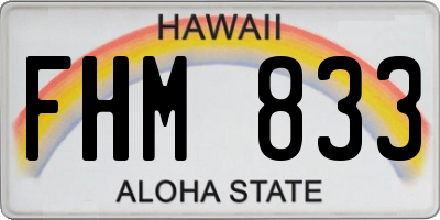 HI license plate FHM833