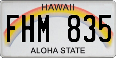 HI license plate FHM835