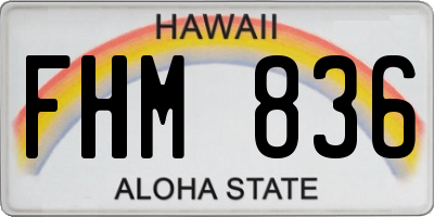 HI license plate FHM836