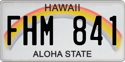 HI license plate FHM841