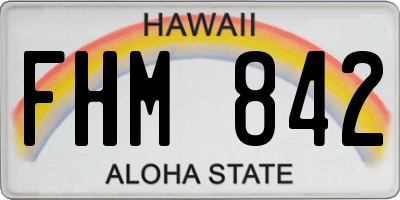 HI license plate FHM842