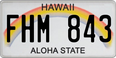 HI license plate FHM843