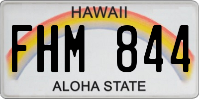 HI license plate FHM844