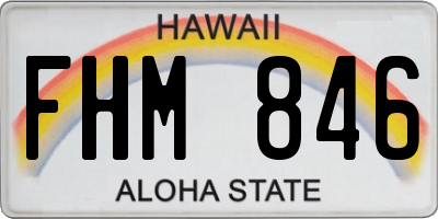 HI license plate FHM846