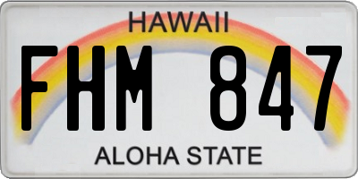 HI license plate FHM847