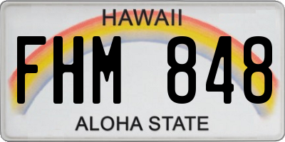 HI license plate FHM848