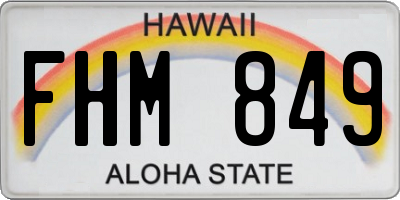 HI license plate FHM849