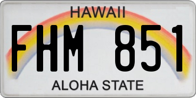 HI license plate FHM851
