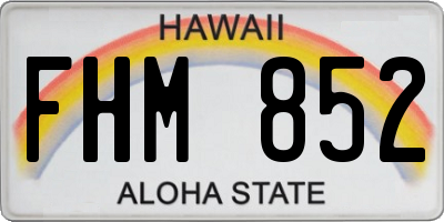 HI license plate FHM852