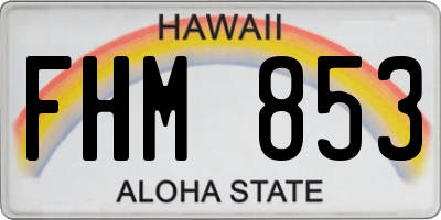 HI license plate FHM853