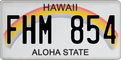 HI license plate FHM854