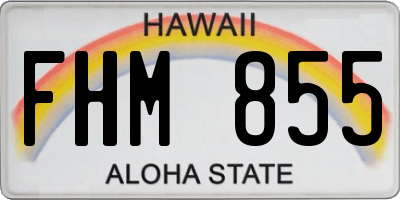HI license plate FHM855