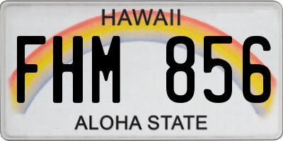HI license plate FHM856