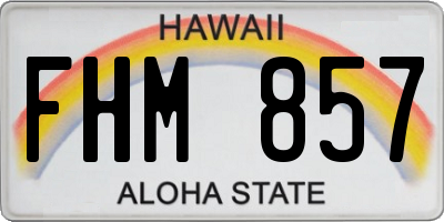 HI license plate FHM857