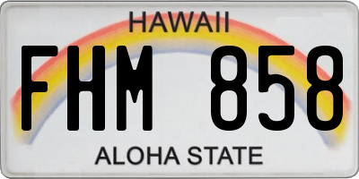 HI license plate FHM858