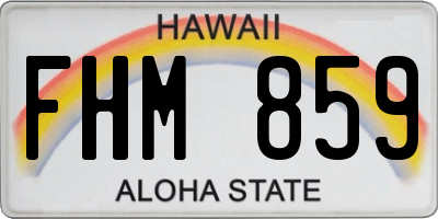 HI license plate FHM859